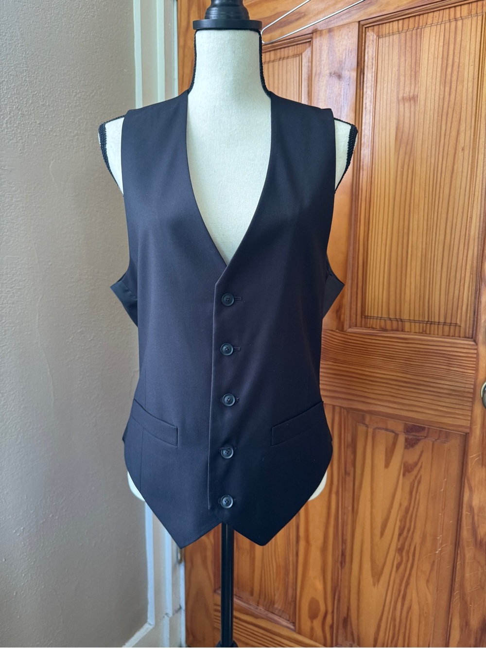 Billy London Men's Black Dress Vest - Classic Tailored Waistcoat
